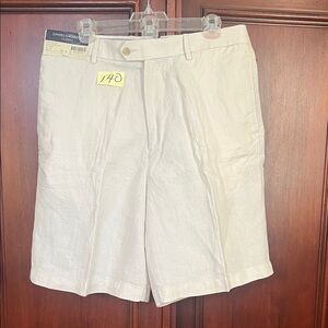 Daniel Cremieux Men's Tan Flat Front Linen Shorts Size 35 NWT